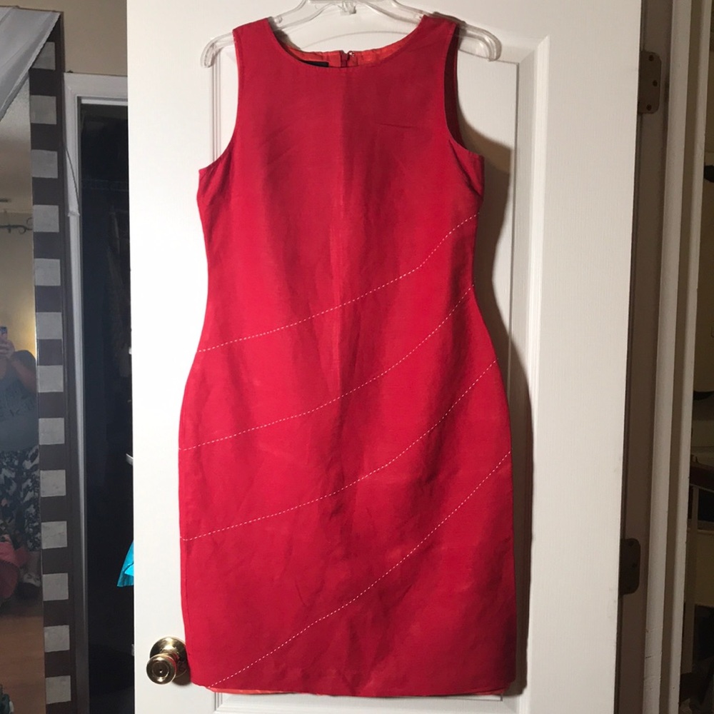 BIN10 Donna Morgan red linen dress in size 10